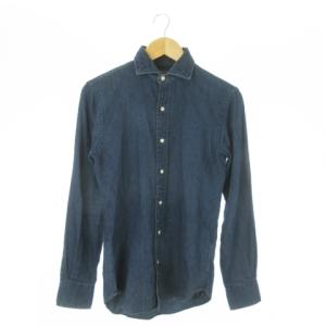 シャツ デニム ダンガリー 長袖 コットン XS 紺 ネイビー /AO15 GY18
