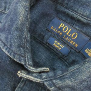 POLO RALPH LAUREN シャツ デニム ダンガリー 長袖 コットン XS 紺 ネイビー /AO15 GY18