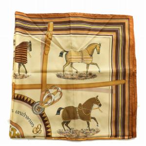 HERMES カレ90 Couvertures et Tenues de Jour スカーフ シルク