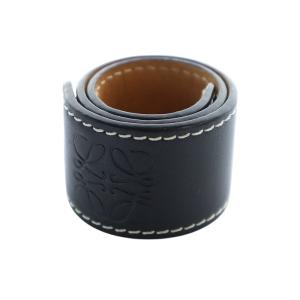 アナグラム スラップブレスレット ブレスレット アクセサリー バングル カーフレザー 型押しロゴ 黒 ブラック