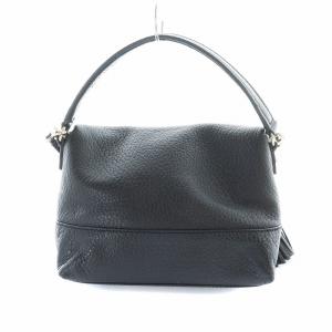 kate spade new york ショルダーバッグ ハンド 2WAY レザー ロゴ タッセル 黒 ブラック GY18 /MQ