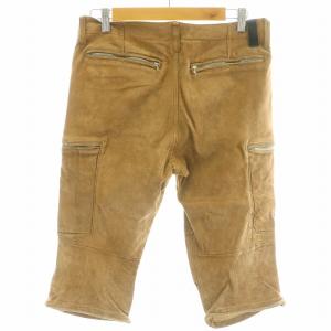 ISAMU KATAYAMA BACKLASH スエード レザー クロップド パンツ S 茶 ブラウン 1255-01 /MP GY42