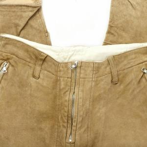 ISAMU KATAYAMA BACKLASH スエード レザー クロップド パンツ S 茶 ブラウン 1255-01 /MP GY42