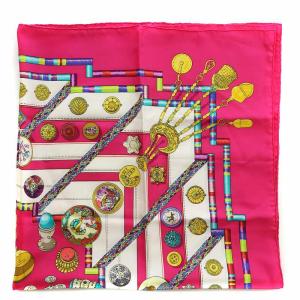 HERMES カレ90 Petite main お針子さん スカーフ シルク ピンク