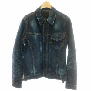 13.5oz セルビッチ デニムジャケット オールド加工 迷彩柄