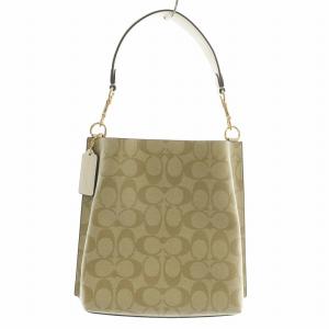 COACH モリー バケット バッグ 22 ハンドバッグ ショルダー 2WAY PVC レザー シグネチャー 総柄