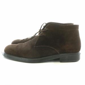 Salvatore Ferragamo チャッカブーツ スエード 外羽根 8 1/2 26.5 茶 ブラウン 濃茶 ダークブラウン /MP GY18
