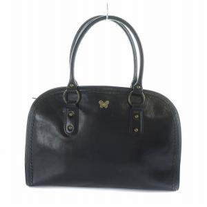 ハンドバッグ ミニボストン レザー パピヨン ロゴ ブローグ 黒 ブラック GY11 /MQ