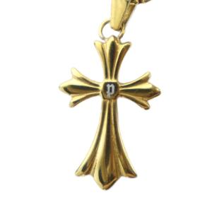ネックレス アクセサリー ペンダント ロゴ クロス 十字架 ゴールド色 GY18 /MQ
