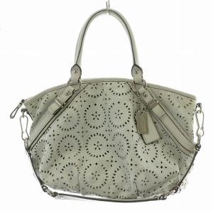 マディソン パンチング レーザーカットレザーソフィア ハンドバッグ 2way ショルダーストラップ付き