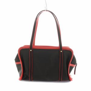 kate spade new york ハンドバッグ トート ミニボストン ナイロン レザー ロゴ 茶 ブラウン 赤 レッド GY18 /MQ