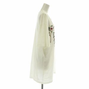 GUCCI 457094 Tシャツ カットソー 半袖 クルーネック 花 フラワー 刺繍 インターロッキングG ロゴ
