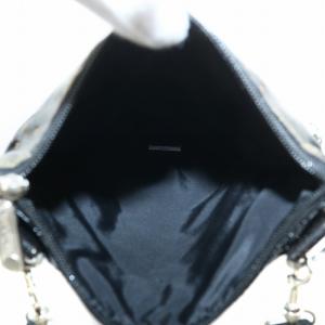 LesportSAC ショルダーバッグ ナイロン スクエア ハート柄 ロゴ 総柄 黒 ブラック /XZ GY18