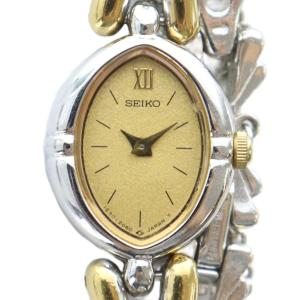 ジャンク品 腕時計 ウォッチ クォーツ ローマン ロゴ シルバー色 ゴールド色 1E20-598A GY18