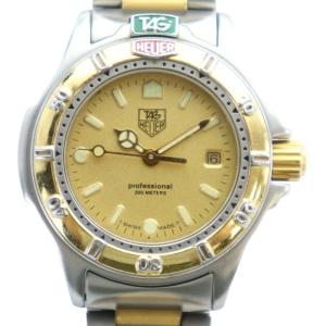 プロフェッショナル 200M 腕時計 クォーツ デイト カレンダー付き ゴールド文字盤 コンビカラー
