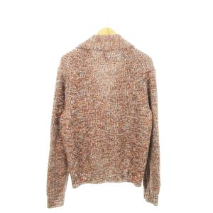 TAKEO KIKUCHI ニットカーディガン ショールカラー 長袖 ウール混 ミックスカラー 3 L 茶 ブラウン /AH4 GY18