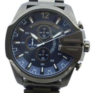 腕時計 ウォッチ クォーツ クロノグラフ カレンダー付き 青文字盤 グレー シルバー色 DZ-4329