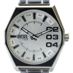 腕時計 ウォッチ クォーツ ロゴ 白文字盤 黒 ブラック シルバー色 DZ-2195 GY18 /MQ