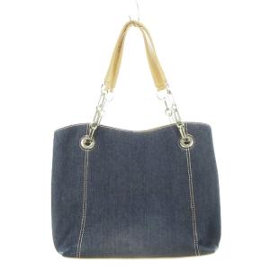 トートバッグ ハンドバッグ 肩掛け デニム レザー チェーン ポーチ仕切り 青 ブルー /AH2 GY18