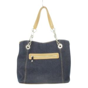 DIANA トートバッグ ハンドバッグ 肩掛け デニム レザー チェーン ポーチ仕切り 青 ブルー /AH2 GY18
