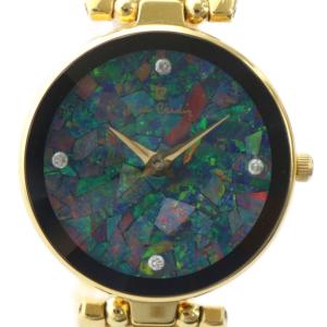 0742 腕時計 クォーツ 2針 モザイクオパール カットガラス 4P ラインストーン