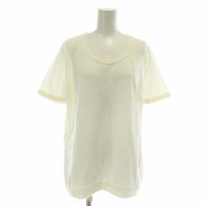 ニット セーター 半袖 クルーネック ロゴ US14 XL 白 ホワイト /XZ GY18