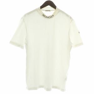 MAGLIA T-SHIRT Tシャツ カットソー 半袖 ハイネック ロゴ プリント ワッペン S 白