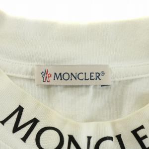MONCLER MAGLIA T-SHIRT Tシャツ カットソー 半袖 ハイネック ロゴ プリント ワッペン S 白