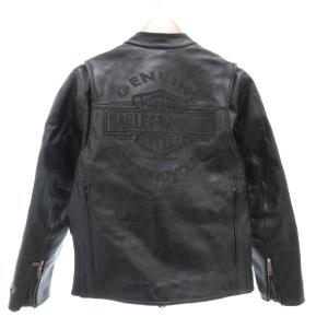 HARLEY DAVIDSON レザージャケット ライダース 革ジャン シングル ロゴ 黒 ブラック /AE GY17