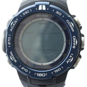 ジャンク品 プロトレック PROTREK 腕時計 ウォッチ ソーラー デジタル クロノグラフ ロゴ 黒