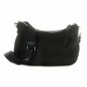 kate spade new york ショルダーバッグ セカンドバッグ ポーチ ナイロン レザー 皮革 ロゴ 黒 ブラック 金 ゴールド /MP