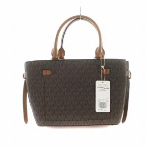 MICHAEL KORS ハンドバッグ ショルダー 2WAY タグ付き シグネチャー ロゴ PVC レザー 茶 ブラウン 30F1G9HS5B