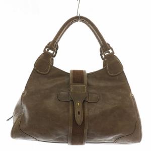 ハンドバッグ トート レザー ロゴ 茶色 ブラウン /XZ GY11