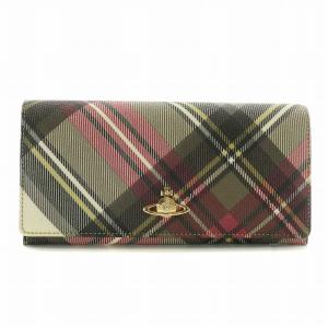 長財布 チェック柄 オーブ マルチカラー