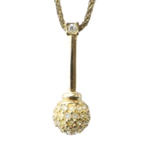 ネックレス アクセサリー ペンダント ラインストーン ロゴ ゴールド色 GY18 /MQ OH