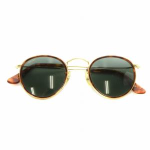 眼鏡 サングラス メタルフレーム カラーレンズ ラウンド べっこう柄 ゴールド色 茶色 ブラウン /XZ