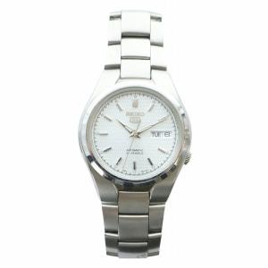 SEIKO ファイブ 5 腕時計 ウォッチ 自動巻き カレンダー付き デイト ロゴ 白文字盤 シルバー色 7S26-02F0