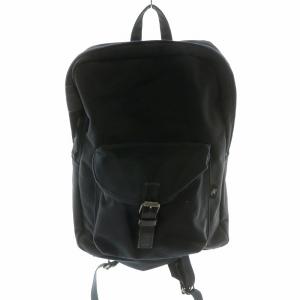 リュックサック デイバッグ キャンバス レザー 皮革 ロゴ 黒 ブラック /MP GY11