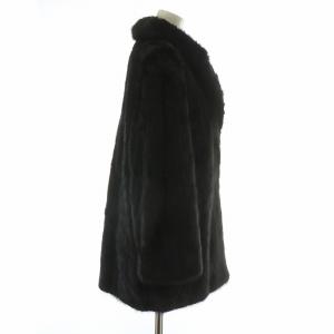 SAGA MINK 銀サガ ファーコート アウター 毛皮 ミンク ミドル 肩パッド 11 L 茶色 ブラウン /XZ GY11
