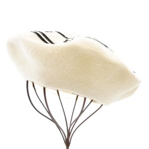 ベレー帽 帽子 ラウンドロゴ ウール アイボリー /GV GY11