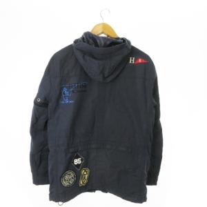 TOMMY HILFIGER FLYFISH ジャケット フーディ ジップアップ ワッペン 刺繍 釣り フィッシング S 紺 ネイビー