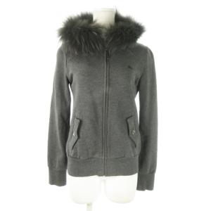 ジップアップパーカー スウェット ラクーンファー 毛皮 裏毛 38 M グレー /AO18 GY11