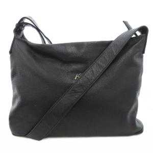 ショルダーバッグ 斜め掛け クロスボディ ロゴ レザー 黒 ブラック /GV GY11