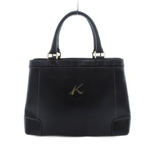 ハンドバッグ ショルダー 2WAY レザー ロゴ 黒 ブラック /UO GY11