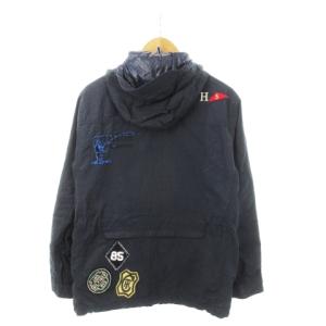 TOMMY HILFIGER FLYFISH ジャケット フーディ ジップアップ ワッペン 刺繍 釣り フィッシング S 紺 ネイビー