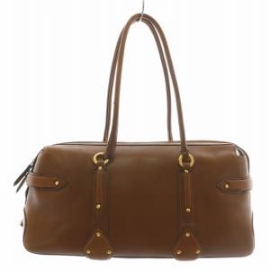 COLE HAAN ハンドバッグ ワンショルダー レザー スタッズ ロゴ 型押し 茶色 ブラウン /XZ GY18