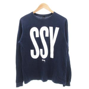 Tシャツ 長袖 ロンT クルーネック ロゴ M 紺 ネイビー /GV GY18