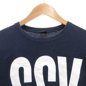 STUSSY Tシャツ 長袖 ロンT クルーネック ロゴ M 紺 ネイビー /GV GY18