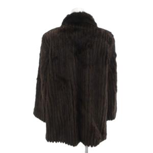 SAGA MINK BISOGNI ミンクファーコート ジャケット 毛皮 ハーフ丈 11 M 茶 ブラウン /FT GY18