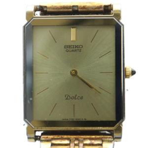 ジャンク品 Dolce ドルチェ 7730-5020 腕時計 ウォッチ レクタンギュラー クォーツ ゴールドカラー